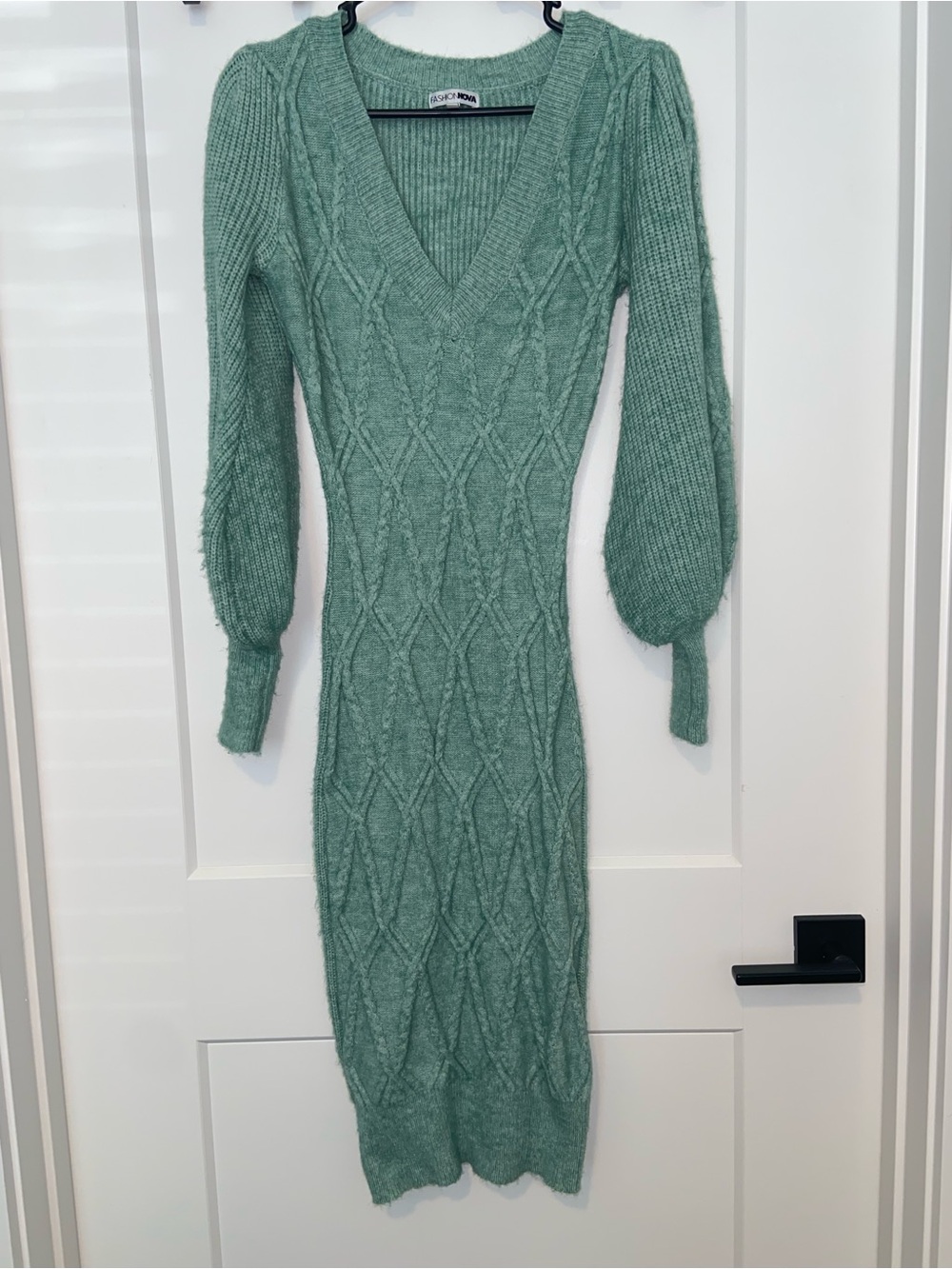 Fashion Nova V-Neck Sweater Dress